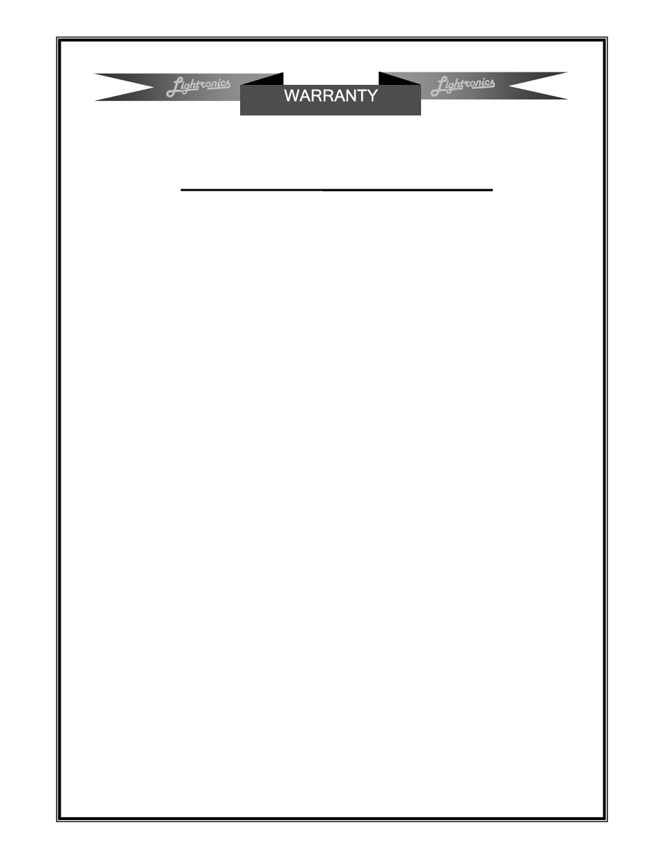 Warranty | Lightronics TL4008 User Manual | Page 6 / 6