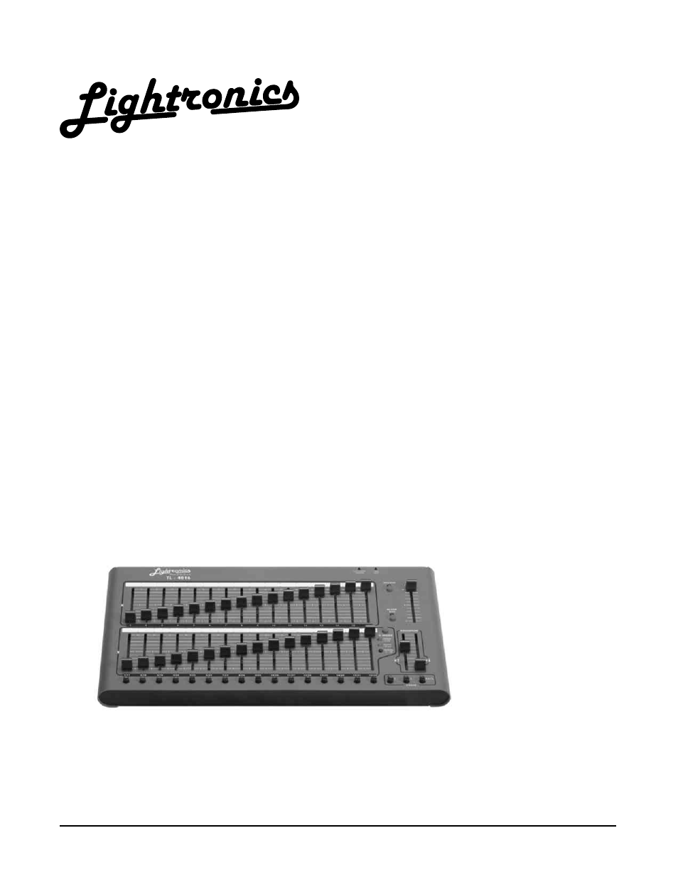 Lightronics TL4016 User Manual | 6 pages
