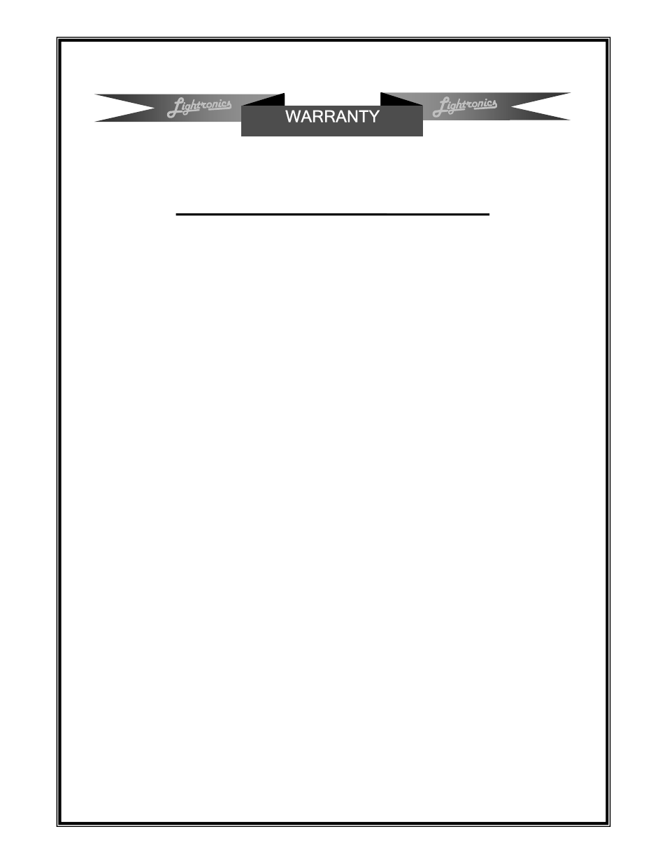 Warranty | Lightronics TL4016 User Manual | Page 6 / 6