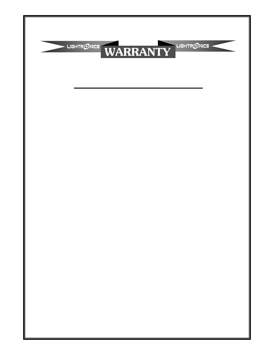 Warranty | Lightronics AK1005 User Manual | Page 3 / 4