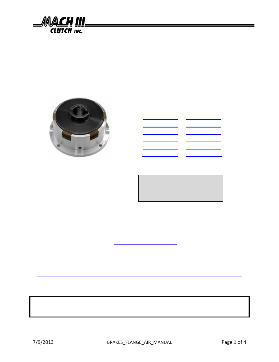 Mach III Clutch BAF2K-STH & BAF2K-STL User Manual | 4 pages