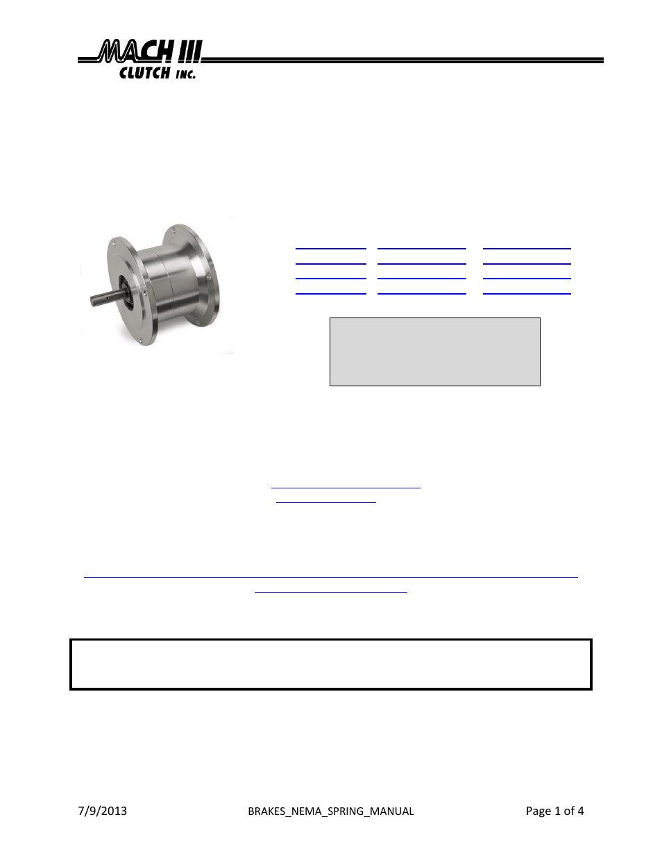 Mach III Clutch D5C3R-21H , D5C3R-21HCA & D5C3R-21HSS User Manual | 4 pages