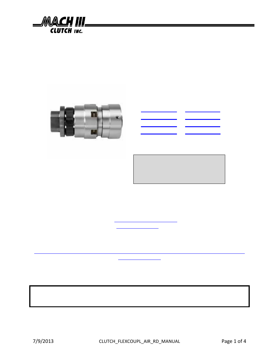 Mach III Clutch C6H2G-STH & C6H2G-STL User Manual | 4 pages