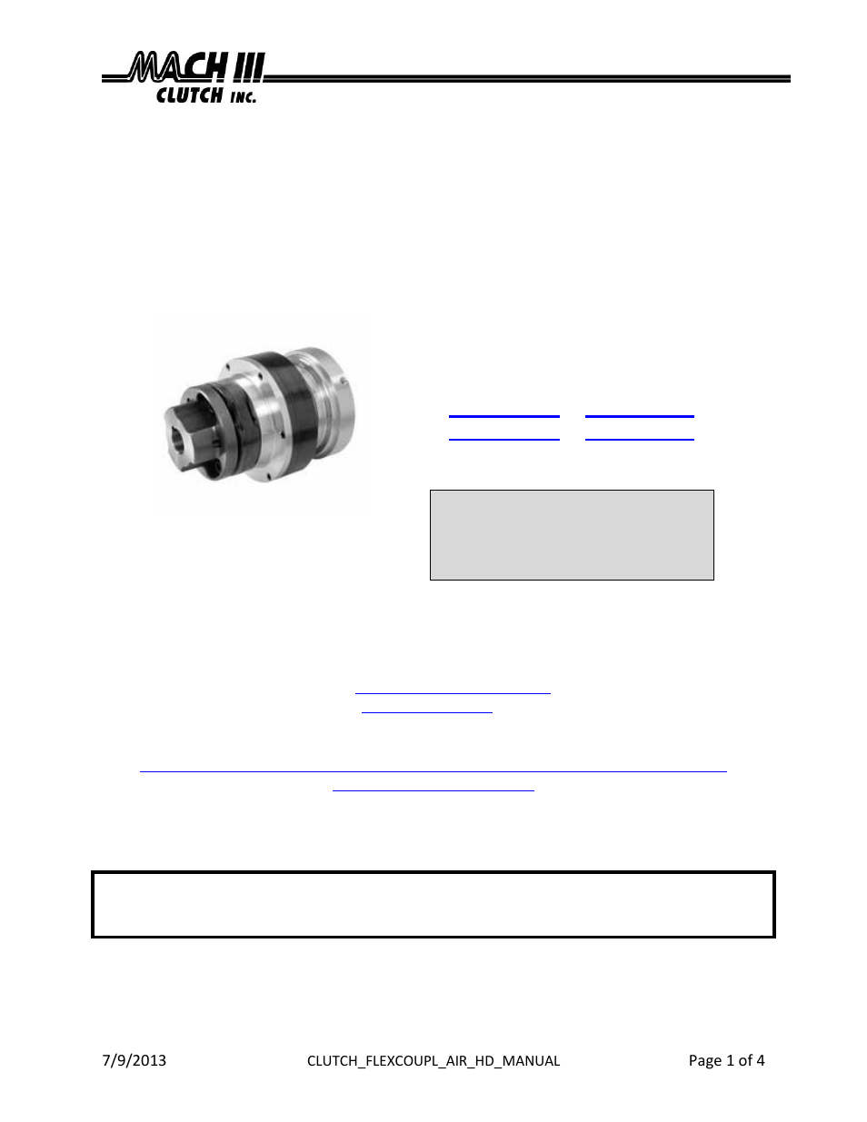 Mach III Clutch C6H2K-STH & C6H2K-STL User Manual | 4 pages