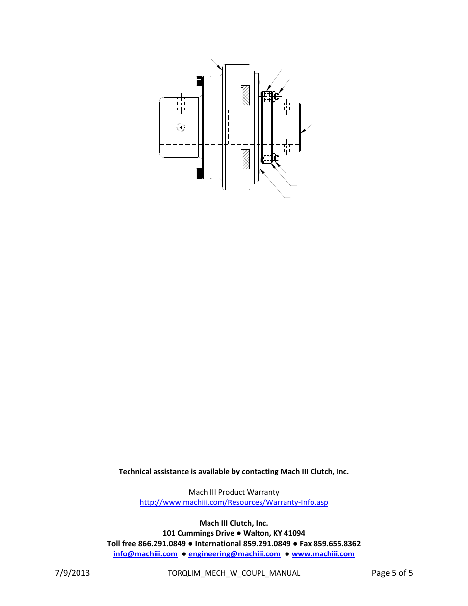 Mach III Clutch V8G1K-STL, V8G2K-STL User Manual | Page 5 / 5