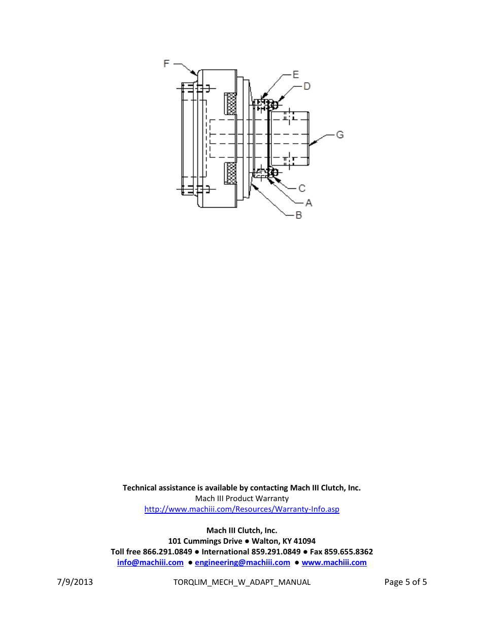 Mach III Clutch V8R1K-STL, V8R2K-STL User Manual | Page 5 / 5