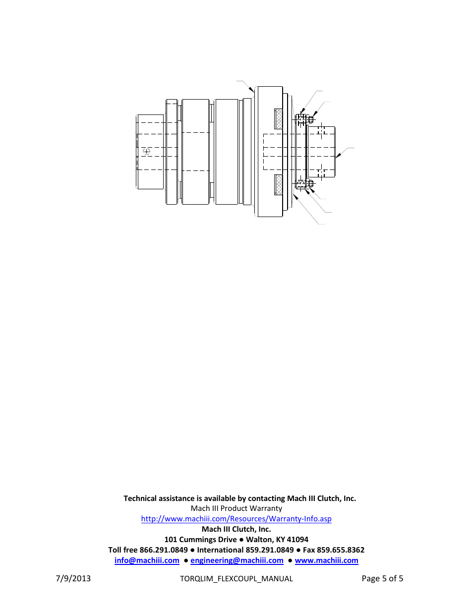 Mach III Clutch T6H1G-STL, T6H1H-STL, T6H2H-STL User Manual | Page 5 / 5