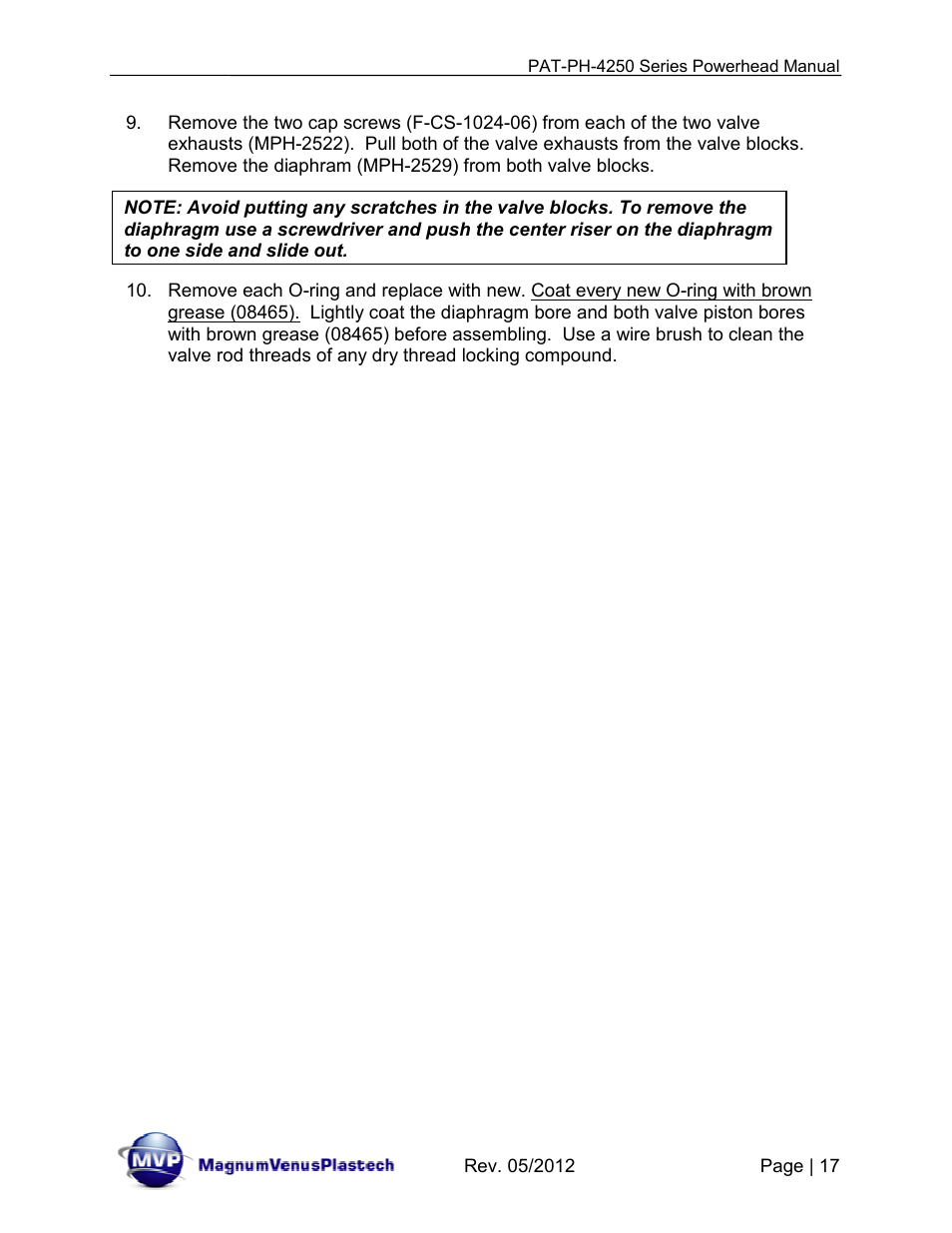 Magnum Venus Plastech PATRIOT 4-1_4 PAT-PH-4250 User Manual | Page 17 / 34