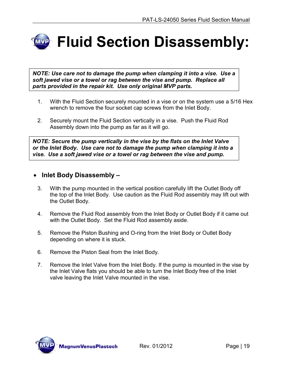 Magnum Venus Plastech PATRIOT 1-3_4 PAT-LS-24050 User Manual | Page 19 / 60