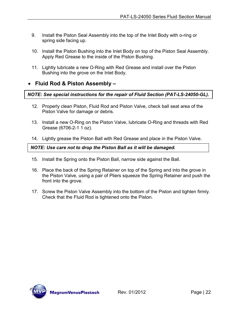 Magnum Venus Plastech PATRIOT 1-3_4 PAT-LS-24050 User Manual | Page 22 / 60