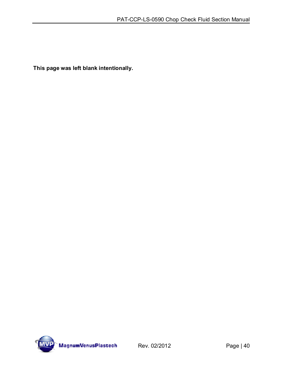 Magnum Venus Plastech PATRIOT PAT-CCP-LS-0590-SS User Manual | Page 40 / 42