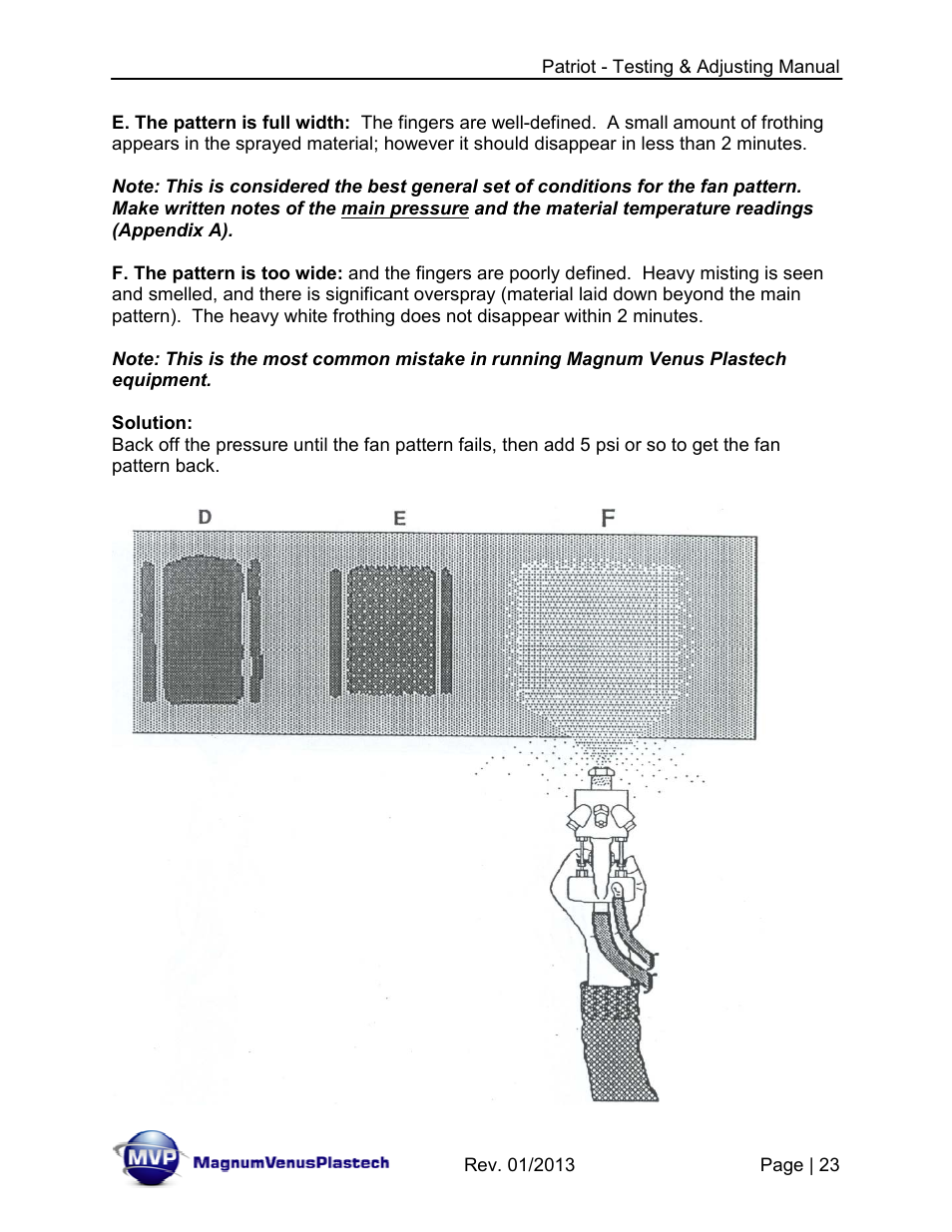 Magnum Venus Plastech PATRIOT TESTING & ADJUSTING User Manual | Page 23 / 55