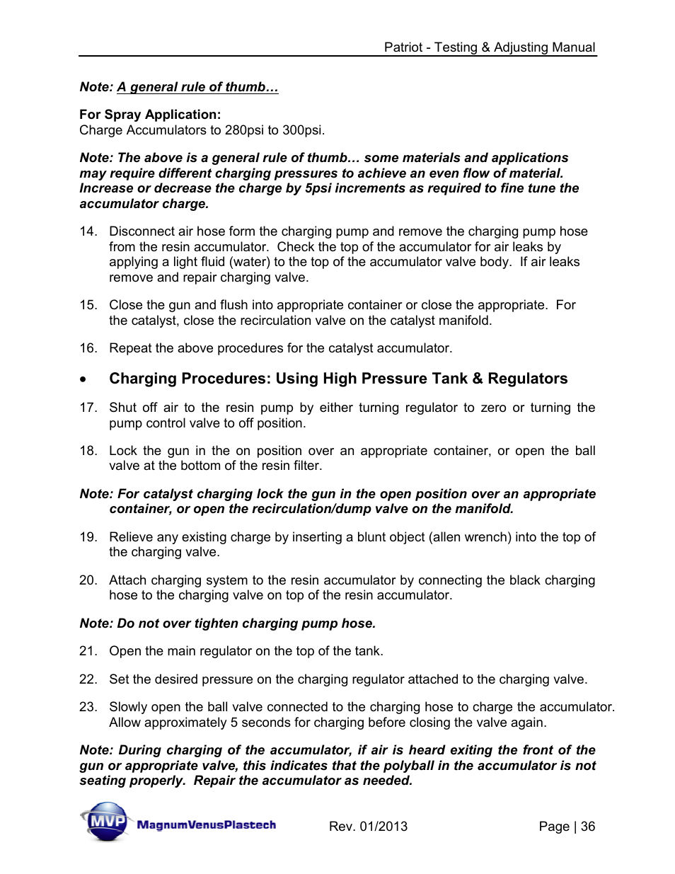 Magnum Venus Plastech PATRIOT TESTING & ADJUSTING User Manual | Page 36 / 55