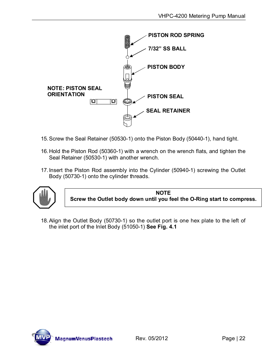 Magnum Venus Plastech UltraMAX VHPC-4200 Series User Manual | Page 22 / 26