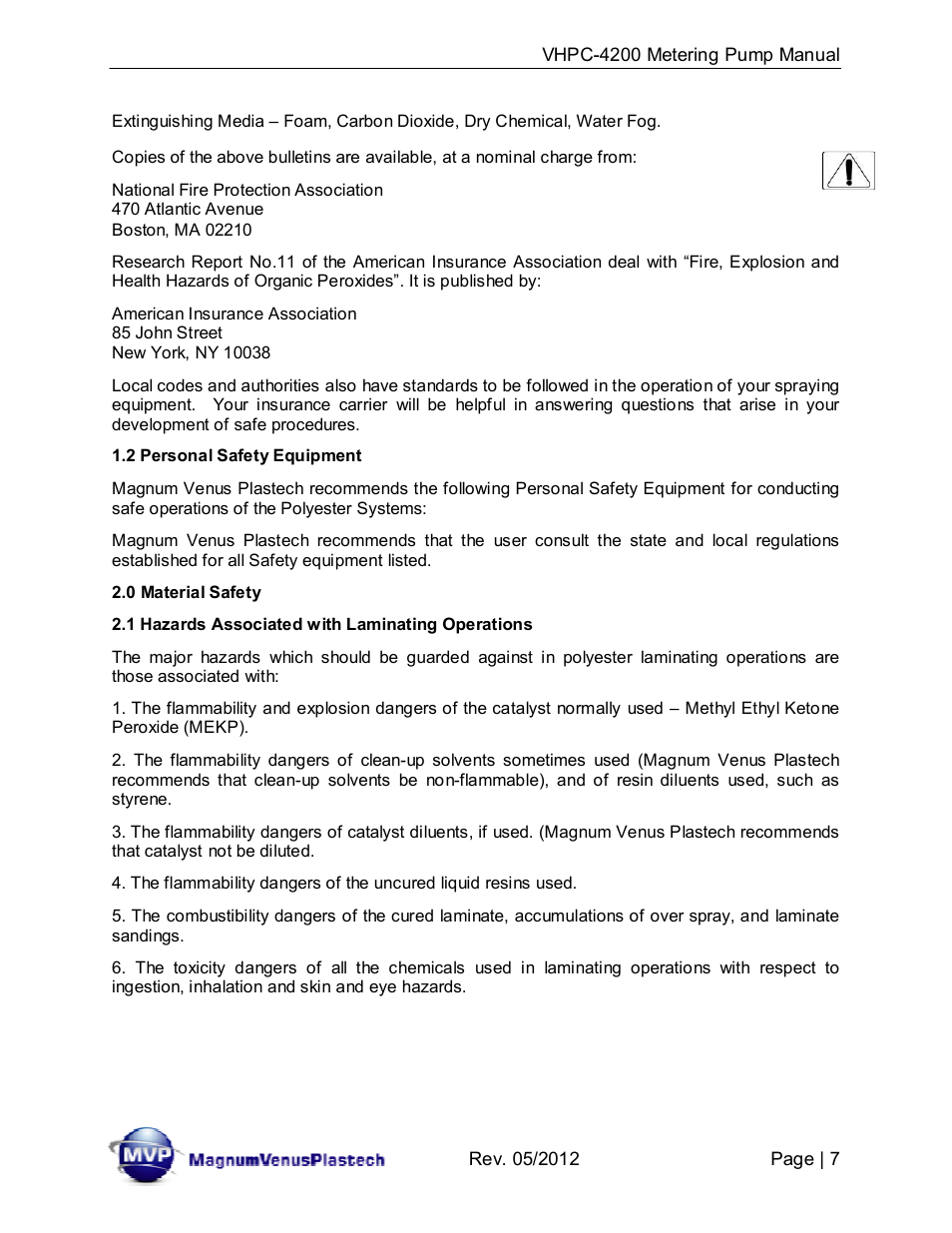 Magnum Venus Plastech UltraMAX VHPC-4200 Series User Manual | Page 7 / 26
