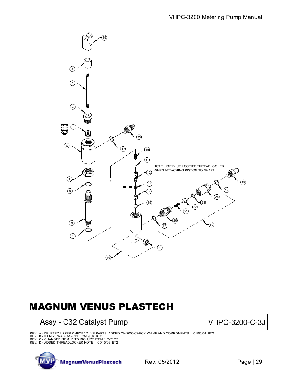 Magnum venus plastech, Assy - c32 catalyst pump | Magnum Venus Plastech UltraMAX VHPC-3200 Series User Manual | Page 29 / 39