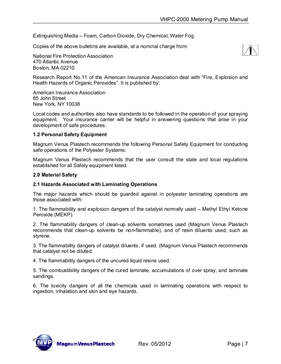 Magnum Venus Plastech UltraMAX VHPC-2000 Series User Manual | Page 7 / 32