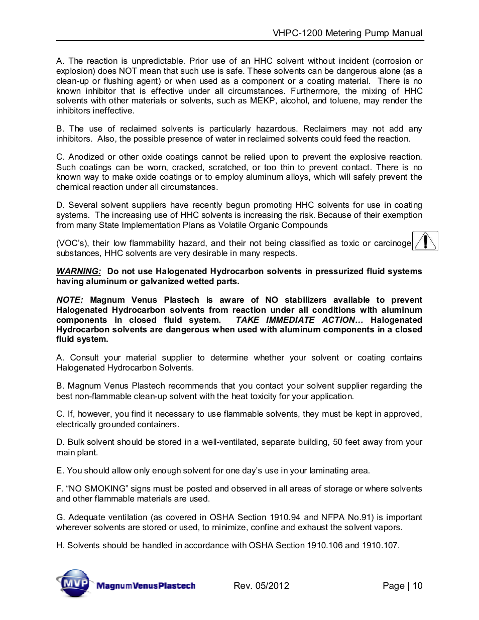 Magnum Venus Plastech UltraMAX VHPC-1200 Series User Manual | Page 10 / 25