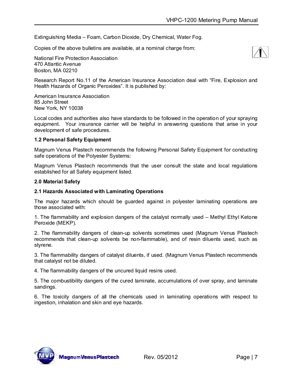 Magnum Venus Plastech UltraMAX VHPC-1200 Series User Manual | Page 7 / 25