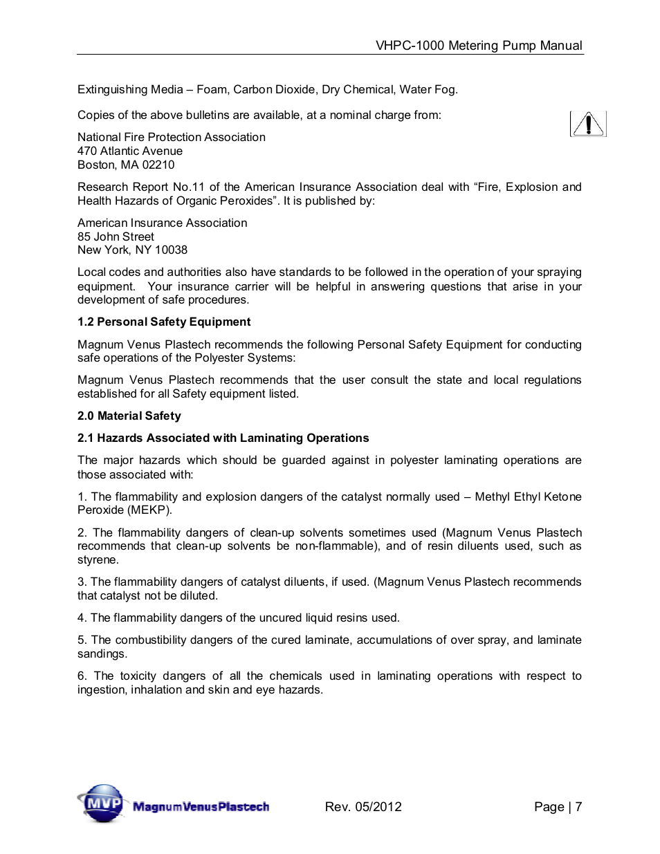 Magnum Venus Plastech UltraMAX VHPC-1000 Series User Manual | Page 7 / 38