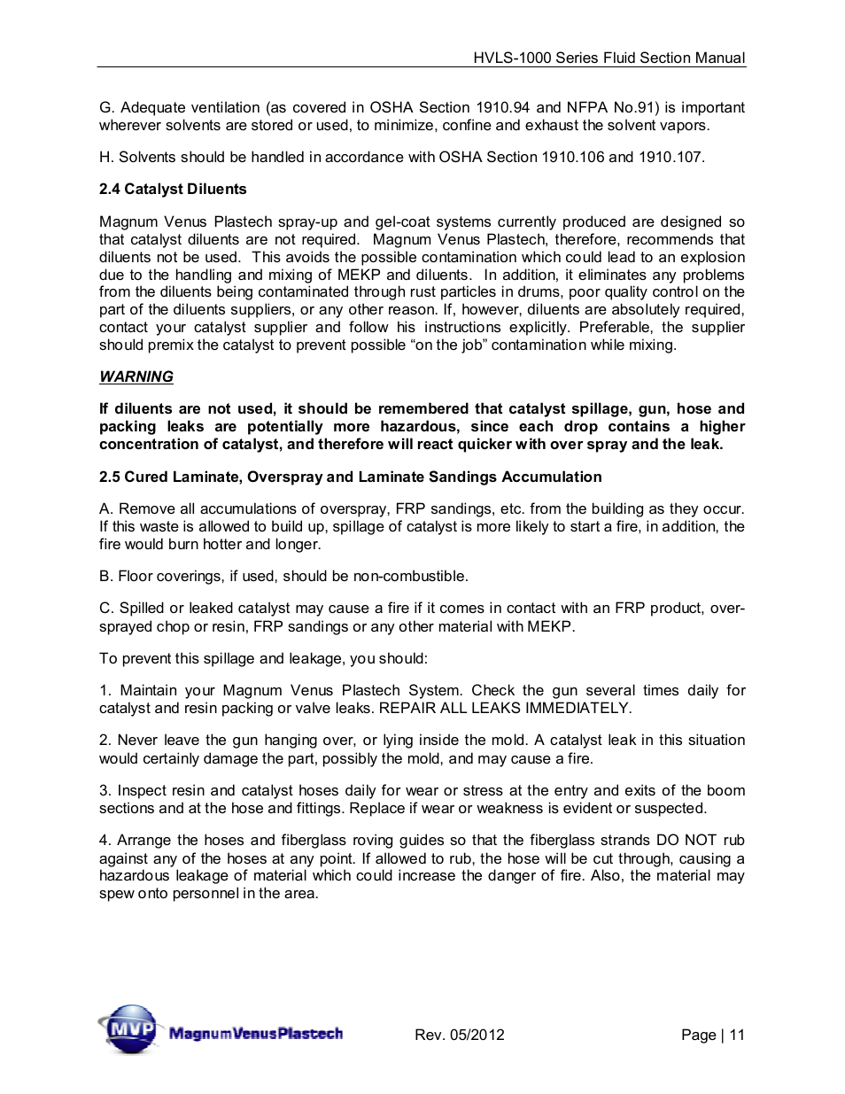 Magnum Venus Plastech UltraMAX HVLS-1000 Series User Manual | Page 11 / 40