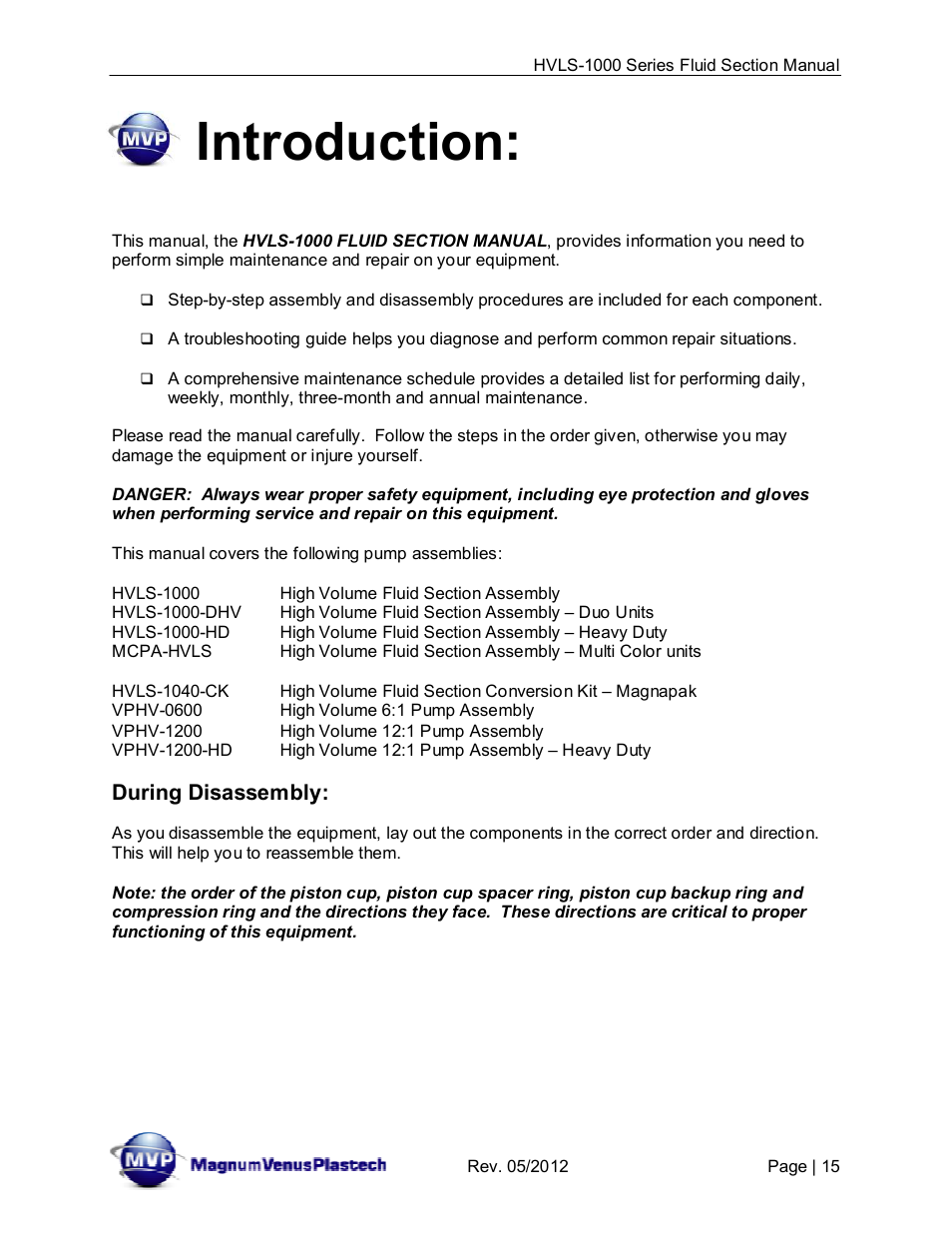 Introduction | Magnum Venus Plastech UltraMAX HVLS-1000 Series User Manual | Page 15 / 40