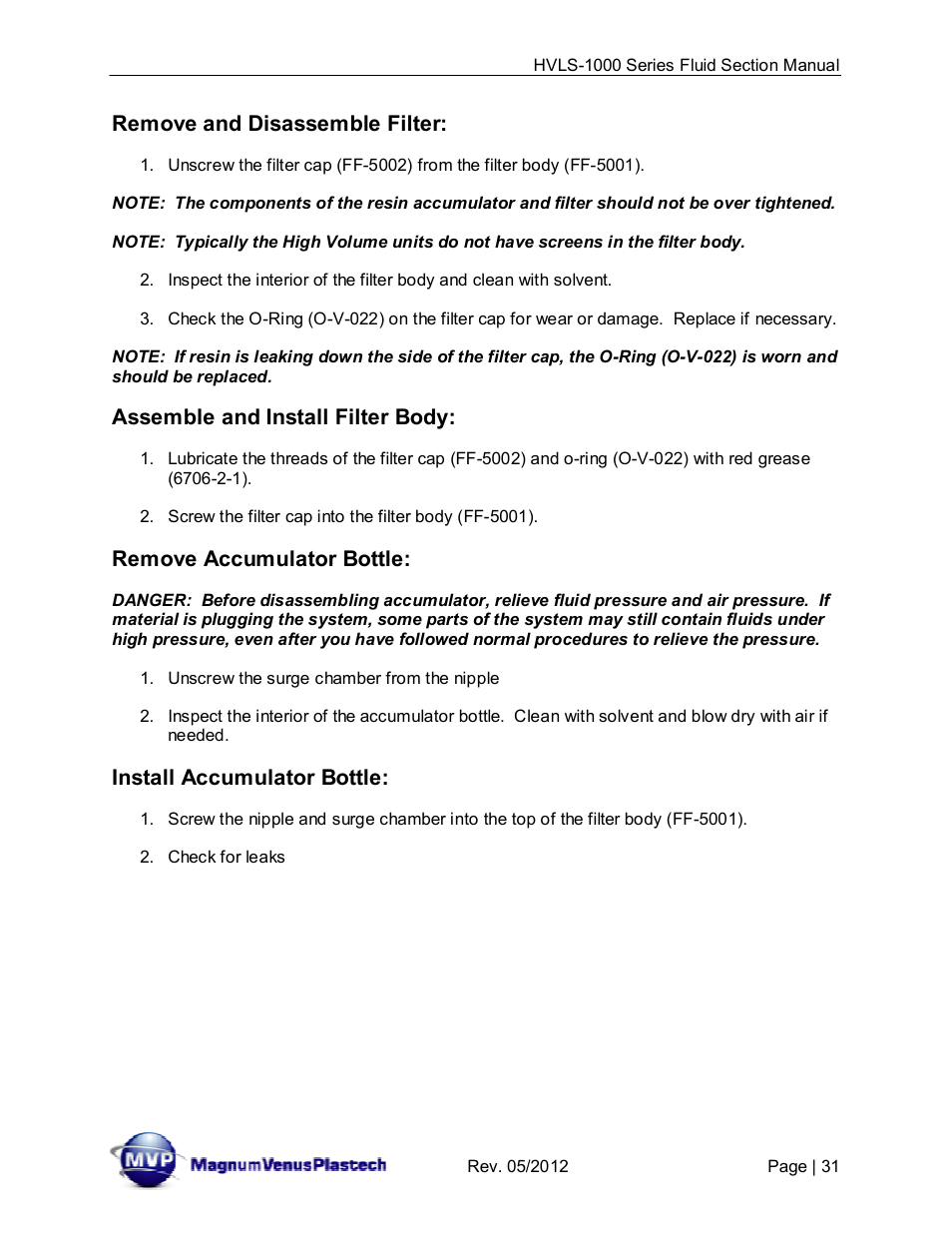 Magnum Venus Plastech UltraMAX HVLS-1000 Series User Manual | Page 31 / 40