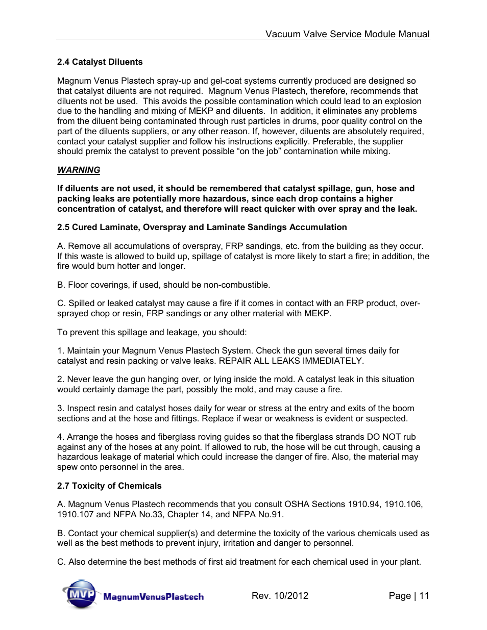 Magnum Venus Plastech Flex Molding Process IVx3 MODULE 8018 User Manual | Page 11 / 32