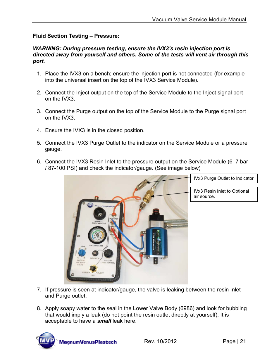 Magnum Venus Plastech Flex Molding Process IVx3 MODULE 8018 User Manual | Page 21 / 32