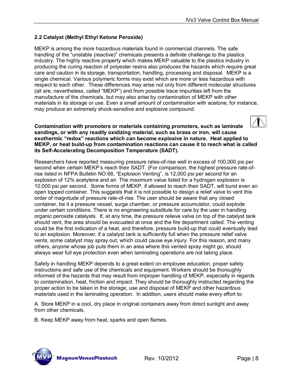 Magnum Venus Plastech Flex Molding Process IVX3 CONTROL 8015, 8016, 8019 & 8020 User Manual | Page 8 / 24