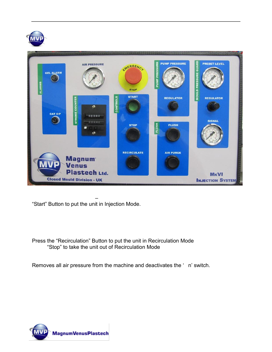 Operating controls | Magnum Venus Plastech Flex Molding Process MKVI Mix User Manual | Page 20 / 92