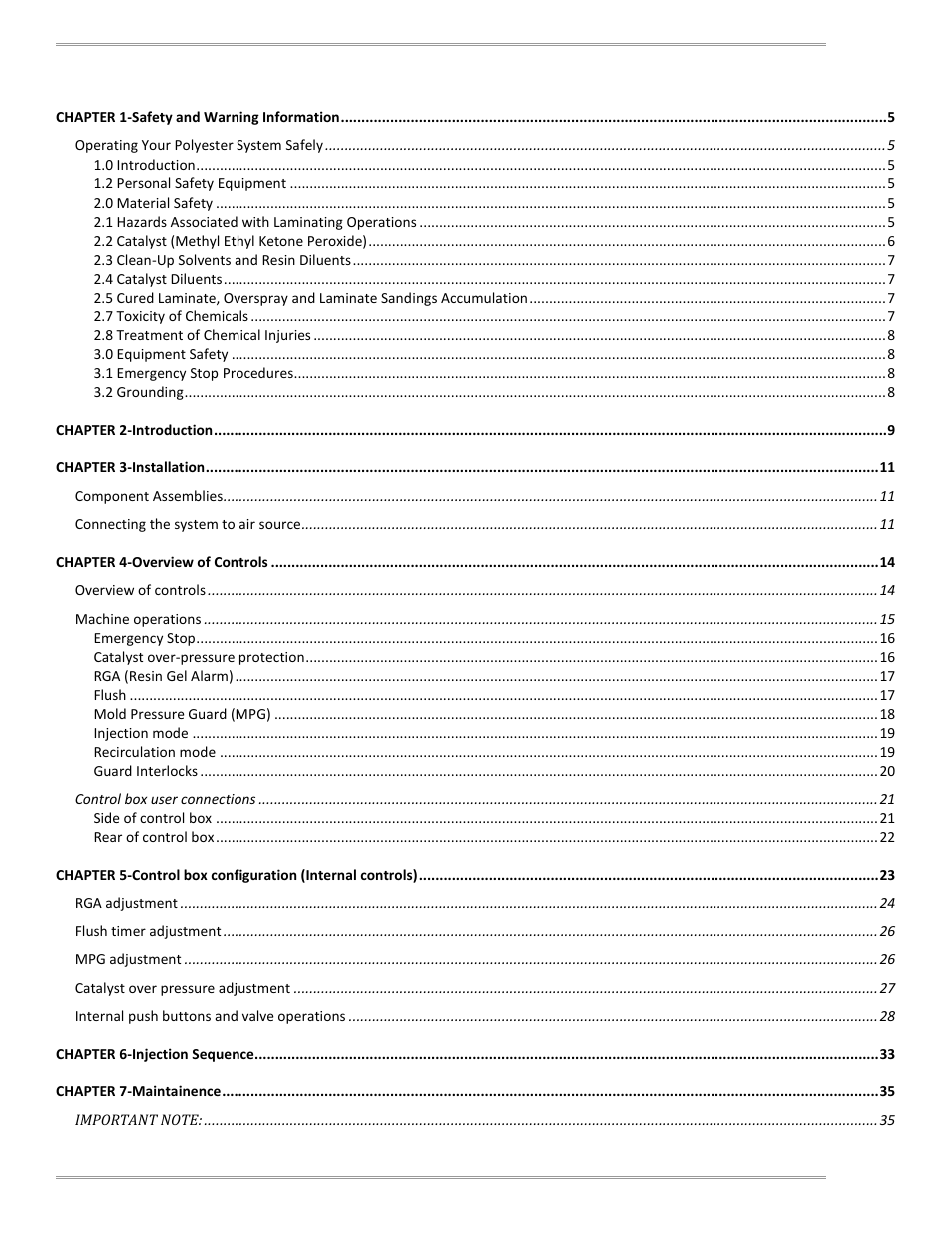 Magnum Venus Plastech INNOVATOR II CONTROL UNIT User Manual | Page 3 / 56