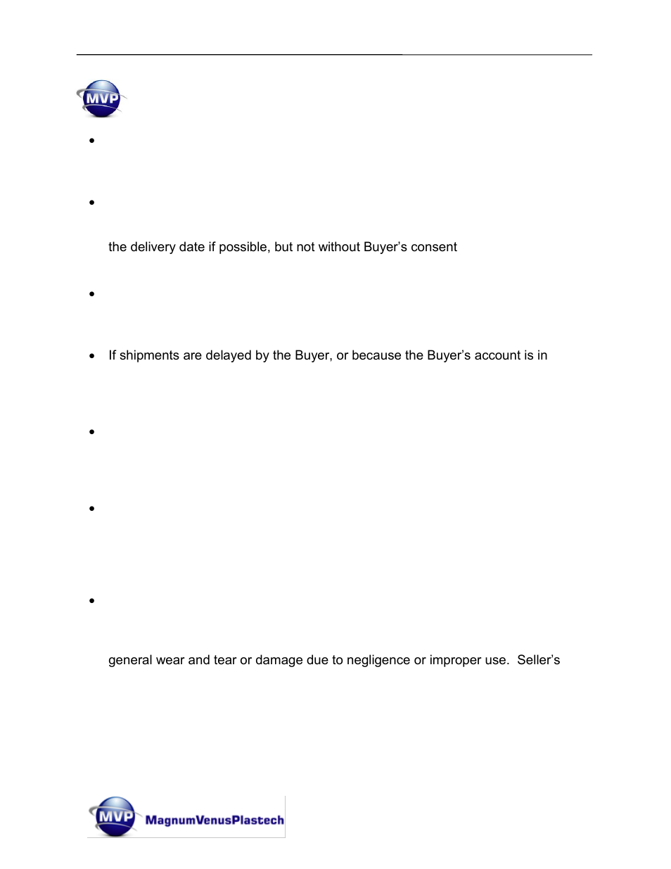 Terms & conditions of sale | Magnum Venus Plastech Flex Molding Process IVX3 INJECTION VALVE 8010 User Manual | Page 4 / 42