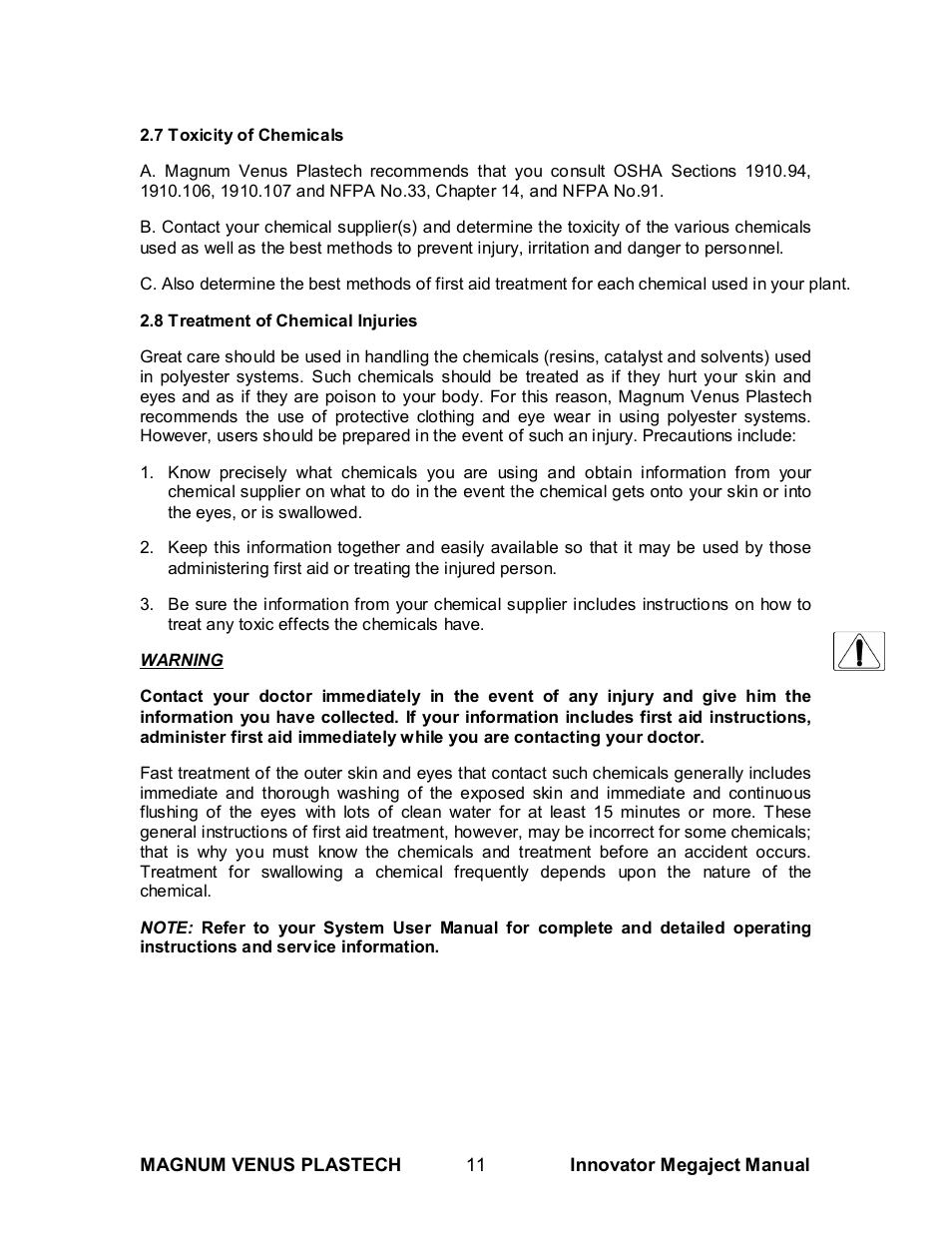 Magnum Venus Plastech INNOVATOR MEGAJECT 5000 (8001) User Manual | Page 11 / 77