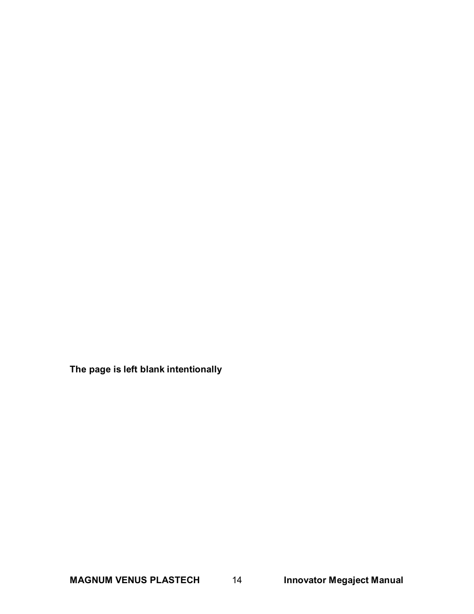 Magnum Venus Plastech INNOVATOR MEGAJECT 5000 (8001) User Manual | Page 14 / 77