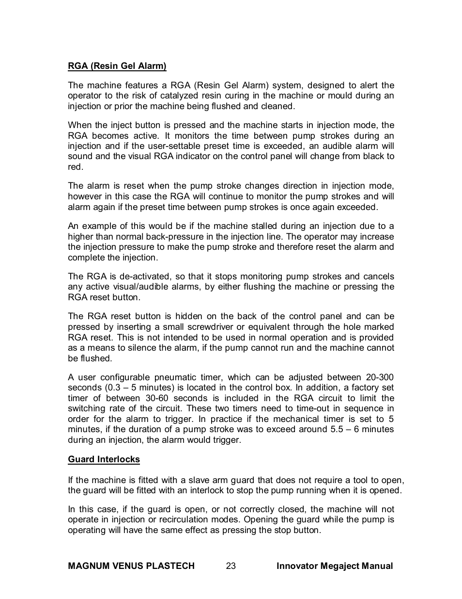 Magnum Venus Plastech INNOVATOR MEGAJECT 5000 (8001) User Manual | Page 23 / 77