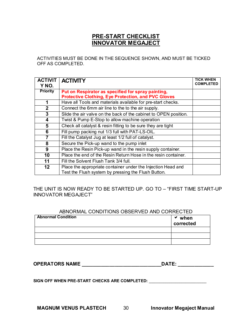 Magnum Venus Plastech INNOVATOR MEGAJECT 5000 (8001) User Manual | Page 30 / 77