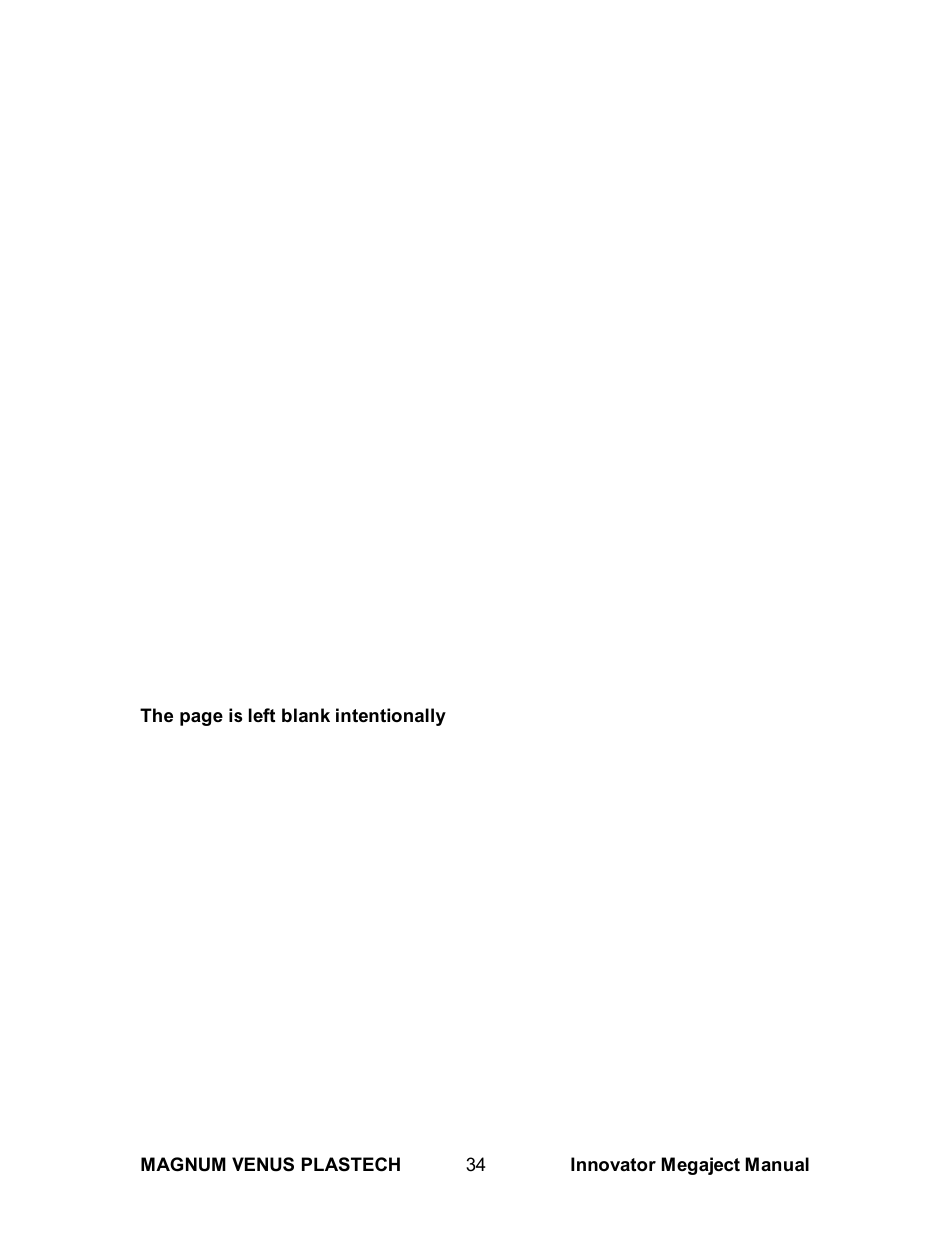 Magnum Venus Plastech INNOVATOR MEGAJECT 5000 (8001) User Manual | Page 34 / 77