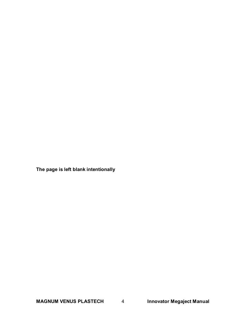 Magnum Venus Plastech INNOVATOR MEGAJECT 5000 (8001) User Manual | Page 4 / 77