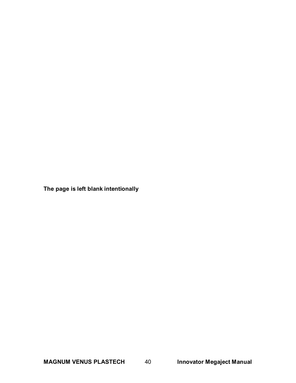 Magnum Venus Plastech INNOVATOR MEGAJECT 5000 (8001) User Manual | Page 40 / 77