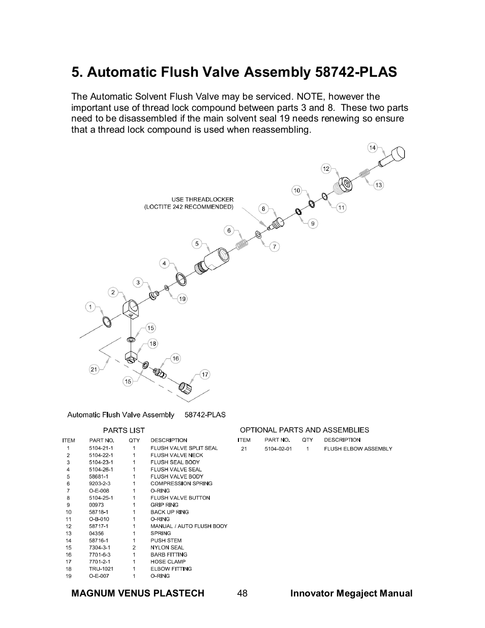 Magnum Venus Plastech INNOVATOR MEGAJECT 5000 (8001) User Manual | Page 48 / 77