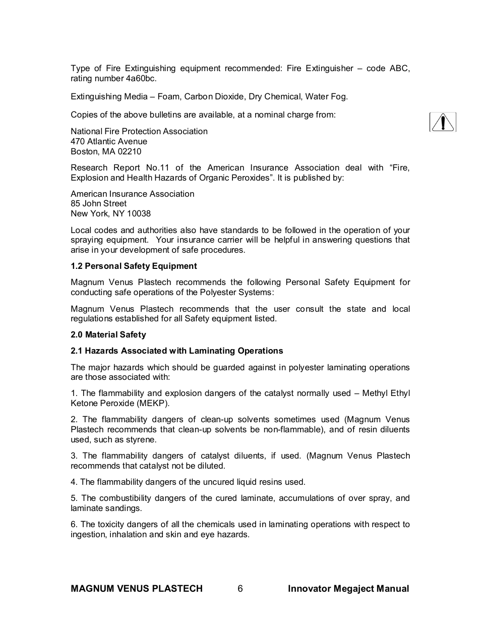 Magnum Venus Plastech INNOVATOR MEGAJECT 5000 (8001) User Manual | Page 6 / 77