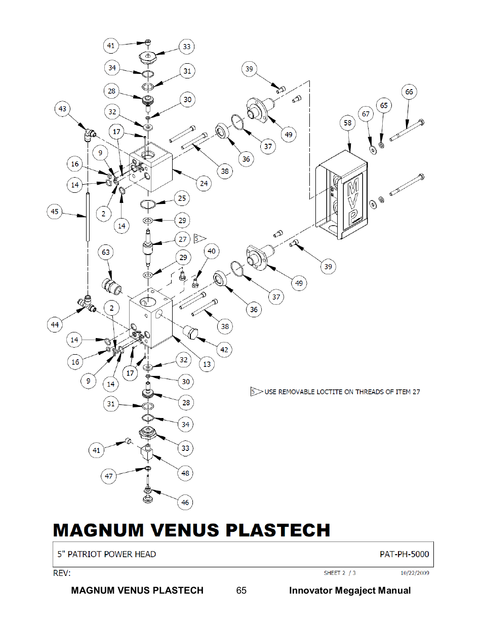 Magnum Venus Plastech INNOVATOR MEGAJECT 5000 (8001) User Manual | Page 65 / 77