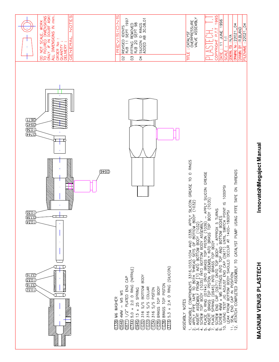 Magnum Venus Plastech INNOVATOR MEGAJECT 5000 (8001) User Manual | Page 74 / 77