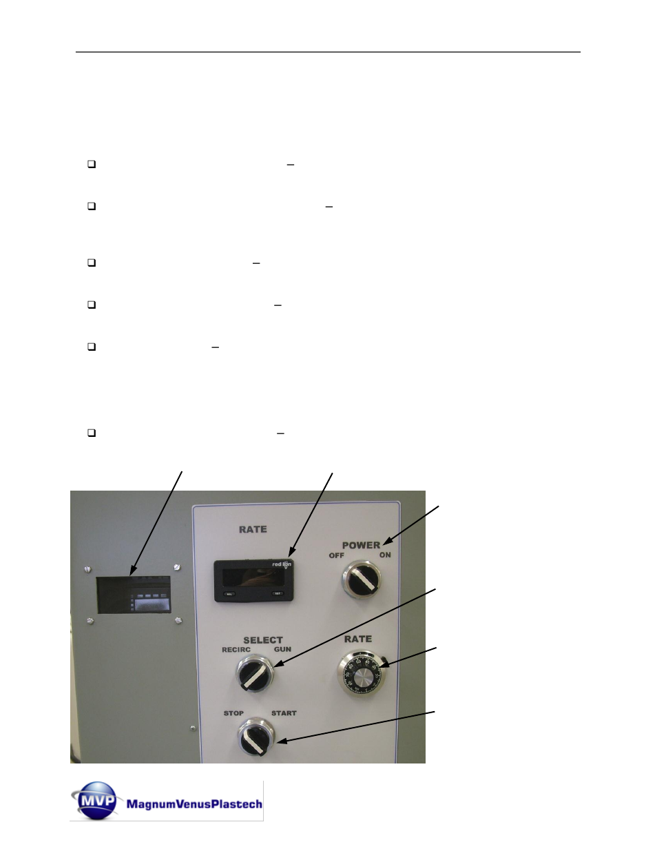 Description of controls for unit | Magnum Venus Plastech HYDRAULIC MINI LINK User Manual | Page 17 / 72