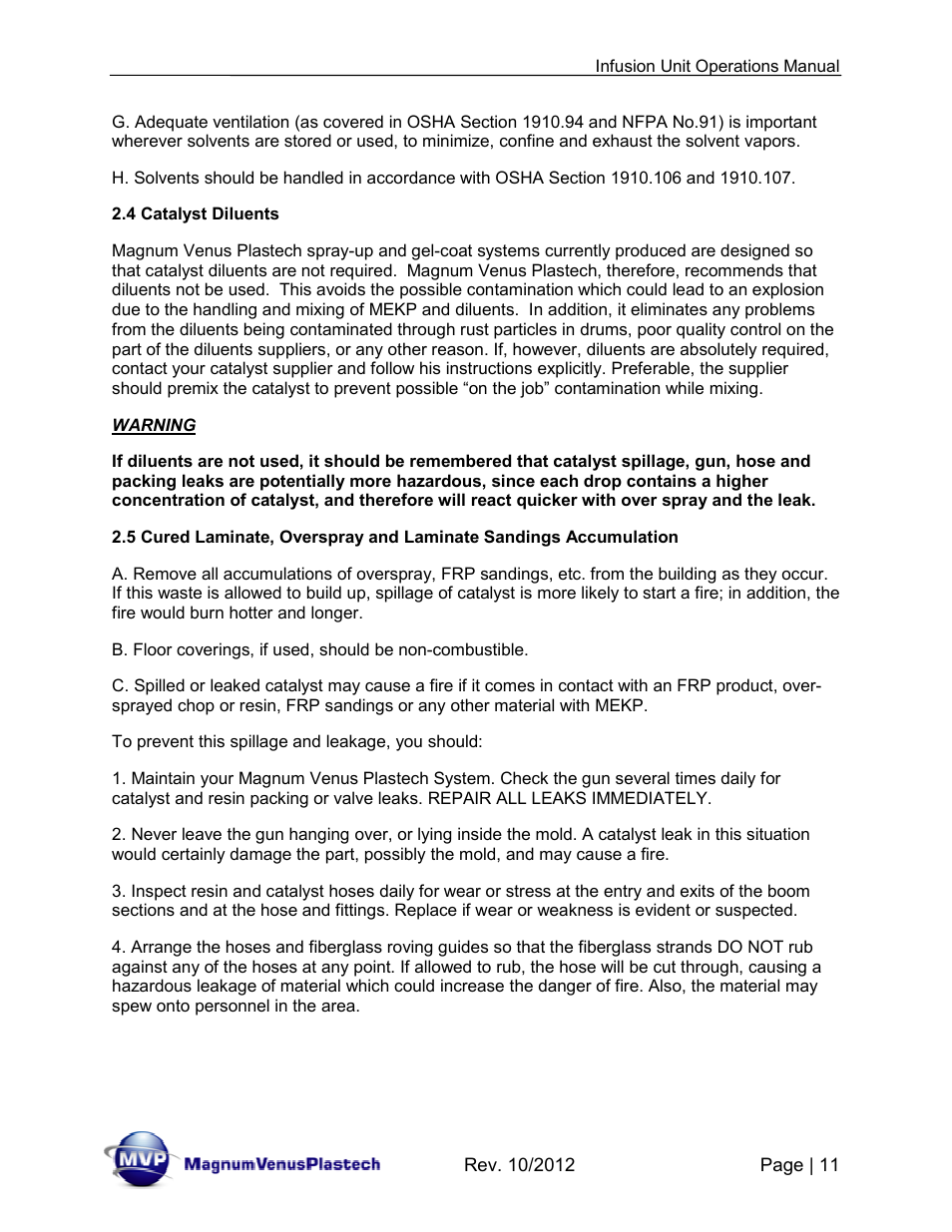 Magnum Venus Plastech Infusion Unit DHV-5100-INT User Manual | Page 11 / 48