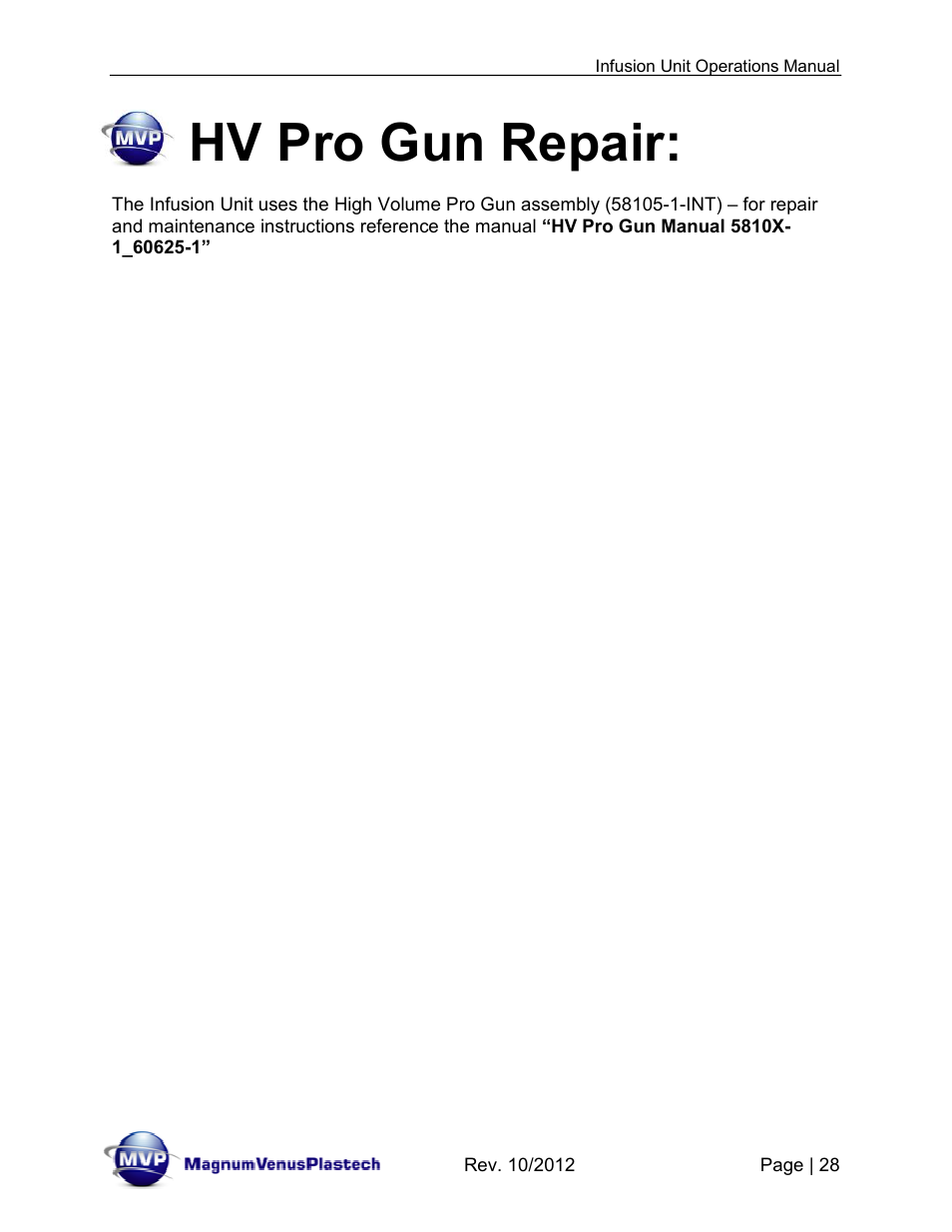 Hv pro gun repair | Magnum Venus Plastech Infusion Unit DHV-5100-INT User Manual | Page 28 / 48