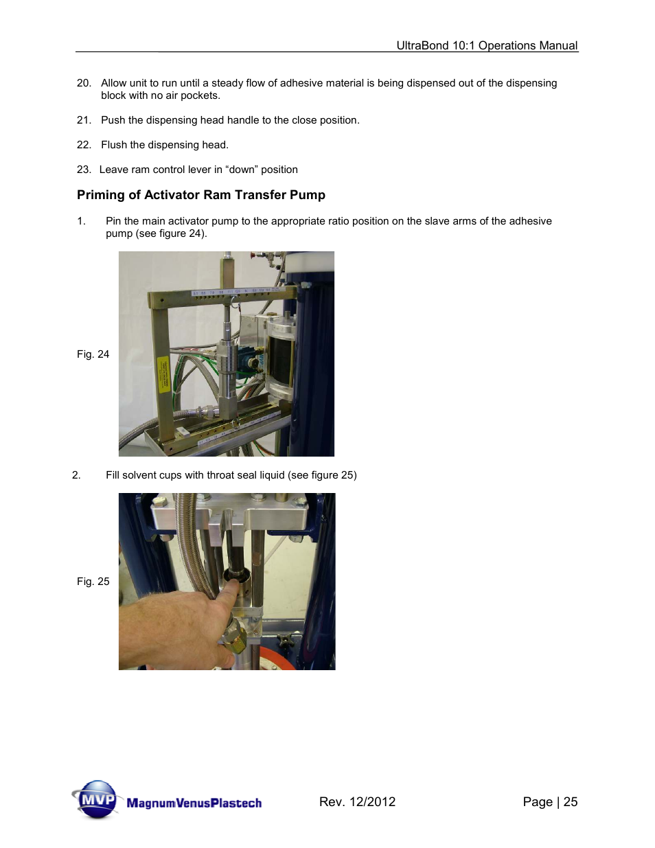 Magnum Venus Plastech ULTRABOND 10:1 ADHESIVE UNIT User Manual | Page 25 / 71