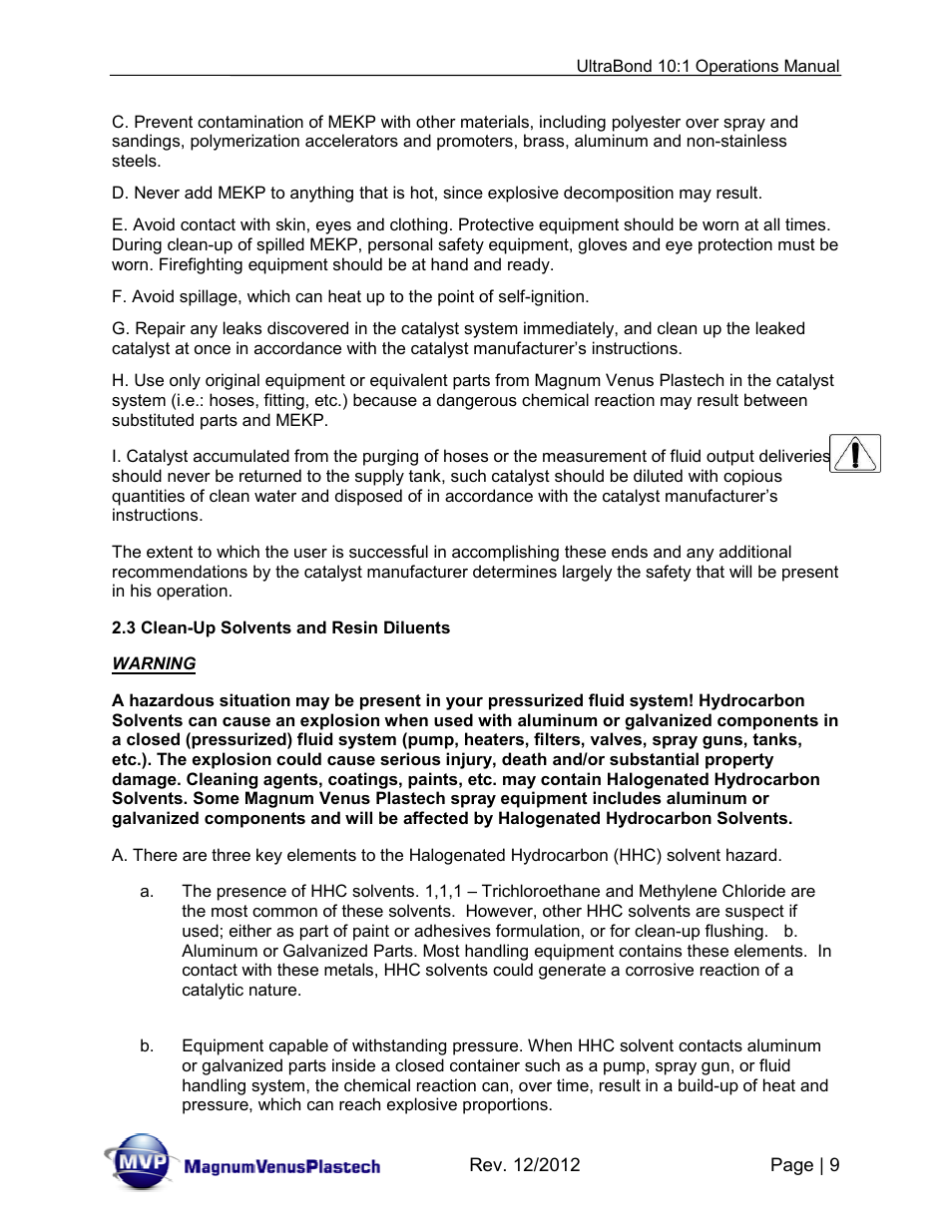 Magnum Venus Plastech ULTRABOND 10:1 ADHESIVE UNIT User Manual | Page 9 / 71