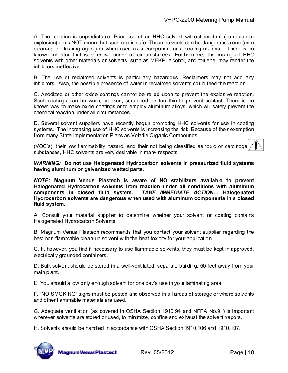 Magnum Venus Plastech VHPC-2200 Series User Manual | Page 10 / 34